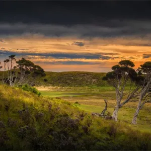 Afternoon light at Pearshape lagoon, central King Island, Bass Straight, Tasmania