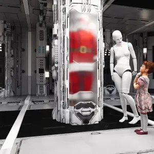 android, anticipación, ar, realidad aumentada, belleza, morena, infancia, navidad