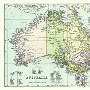 Antique Map of Australia Late 19th Century