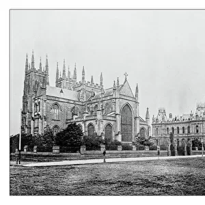 Antique photograph of town hall and St. Andrew's Cathedral(Sydney, Australia)-19th century