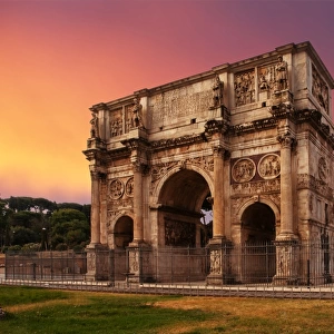 The Arch of Constantine (Arco di Costantino) Between the Colosseum and the Palatine Hill, Rome, Italy