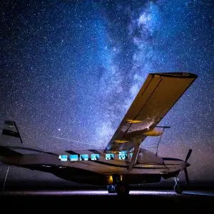 Astro Photography Print: Regional Australia Milky Way with Cessna Caravan Astro Photography Print: Regional Australia Milky Way with Cessna Caravan