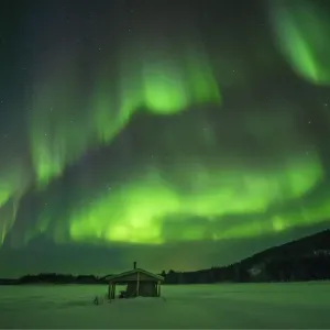 Aurora Borealis in the night skies at Degerselet, Lapland, Sweden Aurora Borealis in the night skies at Degerselet, Lapland, Sweden