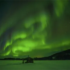 Aurora Borealis in the night skies at Degerselet, Lapland, Sweden Aurora Borealis in the night skies at Degerselet, Lapland, Sweden