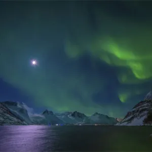 Aurora-Borealis in the skies at Mefjordbotn, Isle of Senja, northern Norway Aurora-Borealis in the skies at Mefjordbotn, Isle of Senja, northern Norway