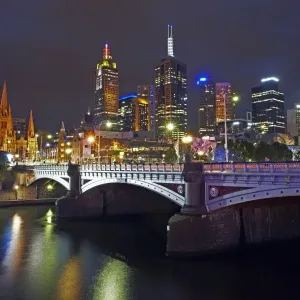 Print of Melbourne Cityscape at Dusk
