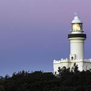 Australia, New South Wales, Cape Byron, Lighthouse against evening sky