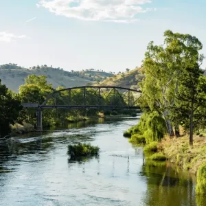 Australia, New South Wales, Gundagai, Bridge over river Australia, New South Wales, Gundagai, Bridge over river