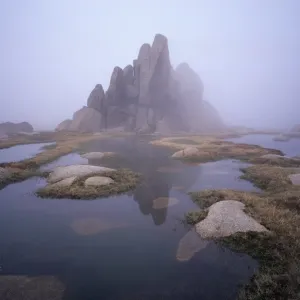 Australia, New South Wales, Ramshead Range, granite tors and tarn Australia, New South Wales, Ramshead Range, granite tors and tarn