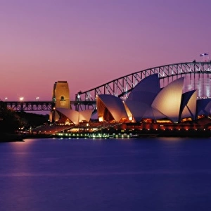 Australia, New South Wales, Sydney harbor, night