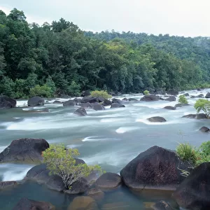 Australia, Queensland, Tully River and rainforest (long exposure)