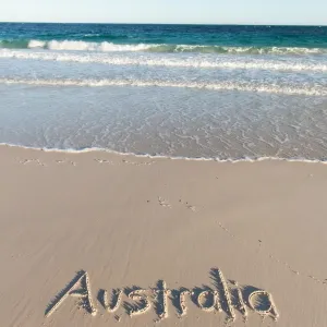 Australia written on a beach Australia written on a beach
