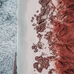 Awe inspiring rock formations photographed by drone, James Price Point, Western Australia Awe inspiring rock formations photographed by drone, James Price Point, Western Australia