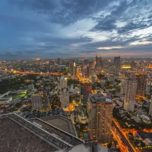 Bangkok cityscape during twilight