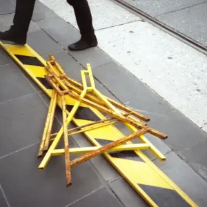 Barrier on footpath