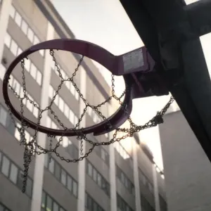 Australian Views Print: Basketball Hoop in Low Light