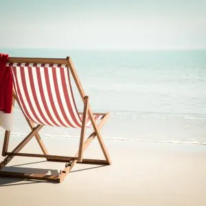 Beach chair with santa hat Beach chair with santa hat