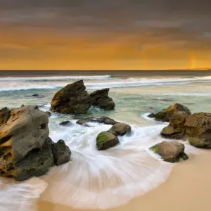 Beach sunrise rainbow Beach sunrise rainbow