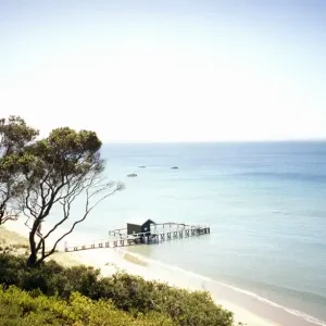 Beach view on summer day, Port Phillip Bay, Melbourne, Australia Beach view on summer day, Port Phillip Bay, Melbourne, Australia