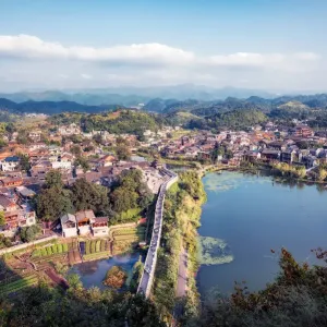 Beautiful afternoon photo of Qingyan historic town Beautiful afternoon photo of Qingyan historic town