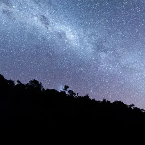 Beautiful starry night over mountain, clear view of milkyway in the Southern Hemisphere Beautiful starry night over mountain, clear view of milkyway in the Southern Hemisphere