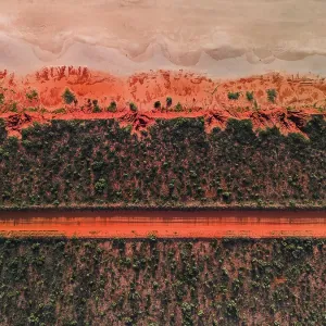 Birds-eye perspective showing sandstone cliffs, The Kimberley, Western Australia, Australia Birds-eye perspective showing sandstone cliffs, The Kimberley, Western Australia, Australia