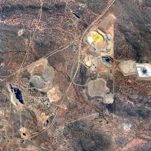 Birds Eye View of Industrial Mining