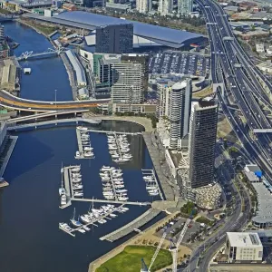 Print of Elevated Victoria Harbour Docks View