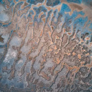 Bizarre salt textures photographed by a drone directly above, Western Australia Bizarre salt textures photographed by a drone directly above, Western Australia