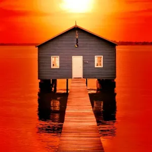 Blood Sunset over Crawley Edge Boat Shed Blood Sunset over Crawley Edge Boat Shed