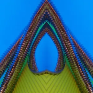 Corazón azul en forma de corazón sobre verde, abstracto.