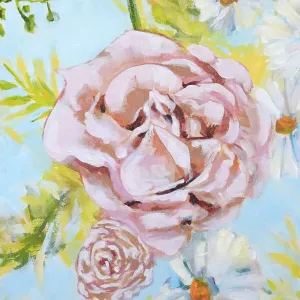 Bouquet of Pink Rose, Daises, and Leaves Bouquet of Pink Rose, Daises, and Leaves