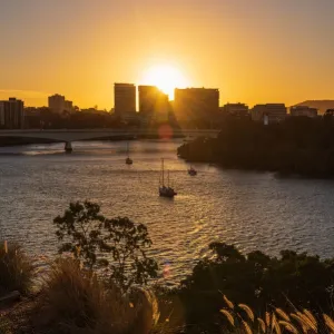 Brisbane River at Sunset Print