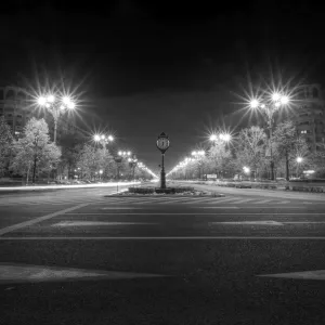 Bucharest Bulevardul Unirii night long exposure