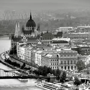 Budapest parliament and Margaret Bridge view