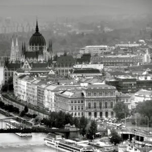 Budapest parliament and Margaret Bridge view