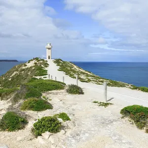 Cape Spencer Lighthouse at Cape Spencer. Dhilba Guuranda - Innes National Park. Southern tip of Yorke Peninsula. South Australia