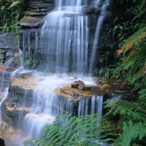 Cascading waterfall in Valley of the Waters, close-up (long exposure) Cascading waterfall in Valley of the Waters, close-up (long exposure)