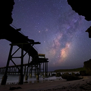 catherine hill bay with nights sky and milkyway