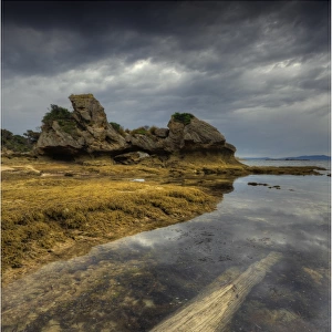 Cave beach, a remote and unusual part of the Western coastline of flinders Island, Bass Strait, Tasmania