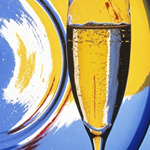 Champagne glass, colorful background