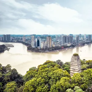 Chinese style Pagoda in Le Shan city