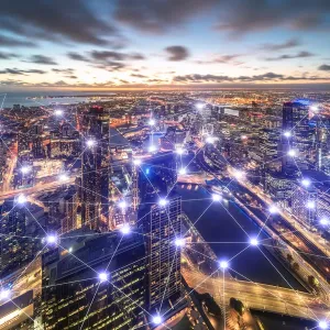 City Network of downtown Melbourne in Victoria, Australia