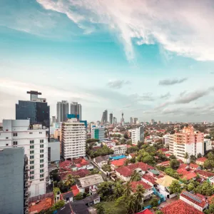 Cityscape of the Downtown district of Colombo, Sri Lanka