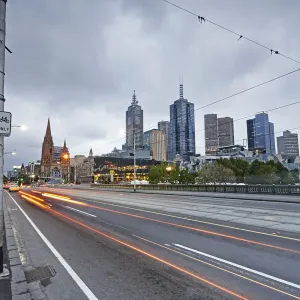 Melbourne City Centre Print at Dusk