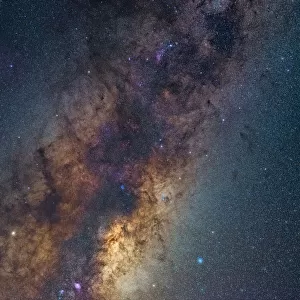 Close up detail of the Milky Way galactic centre and Rho Ophiuchi constellation