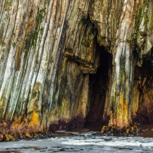 Close-up shot of the sea cave at Breaksea Islands and Bathurst Harbour, Tasmania