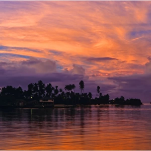 Coastal twilight on The Island of Upolu, Western Samoa