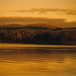 Coastal twilight, Macquarie Harbour, West coast Tasmania, Australia