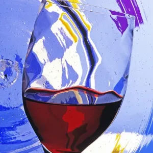 Vaso de vino abstracto colorido